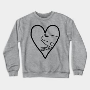 My Valentine Frog Line Drawing Man I love Frogs Crewneck Sweatshirt